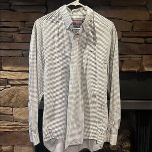 Vineyard Vines Whale Checkered Shirt - Blue and White